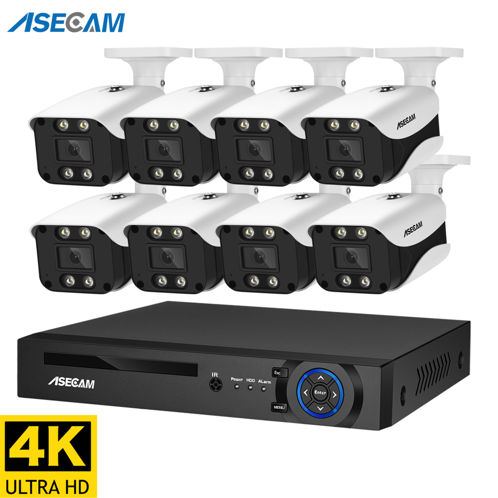 Home Security Outdoor Cameras - 8MP Security Camera System 4K POE