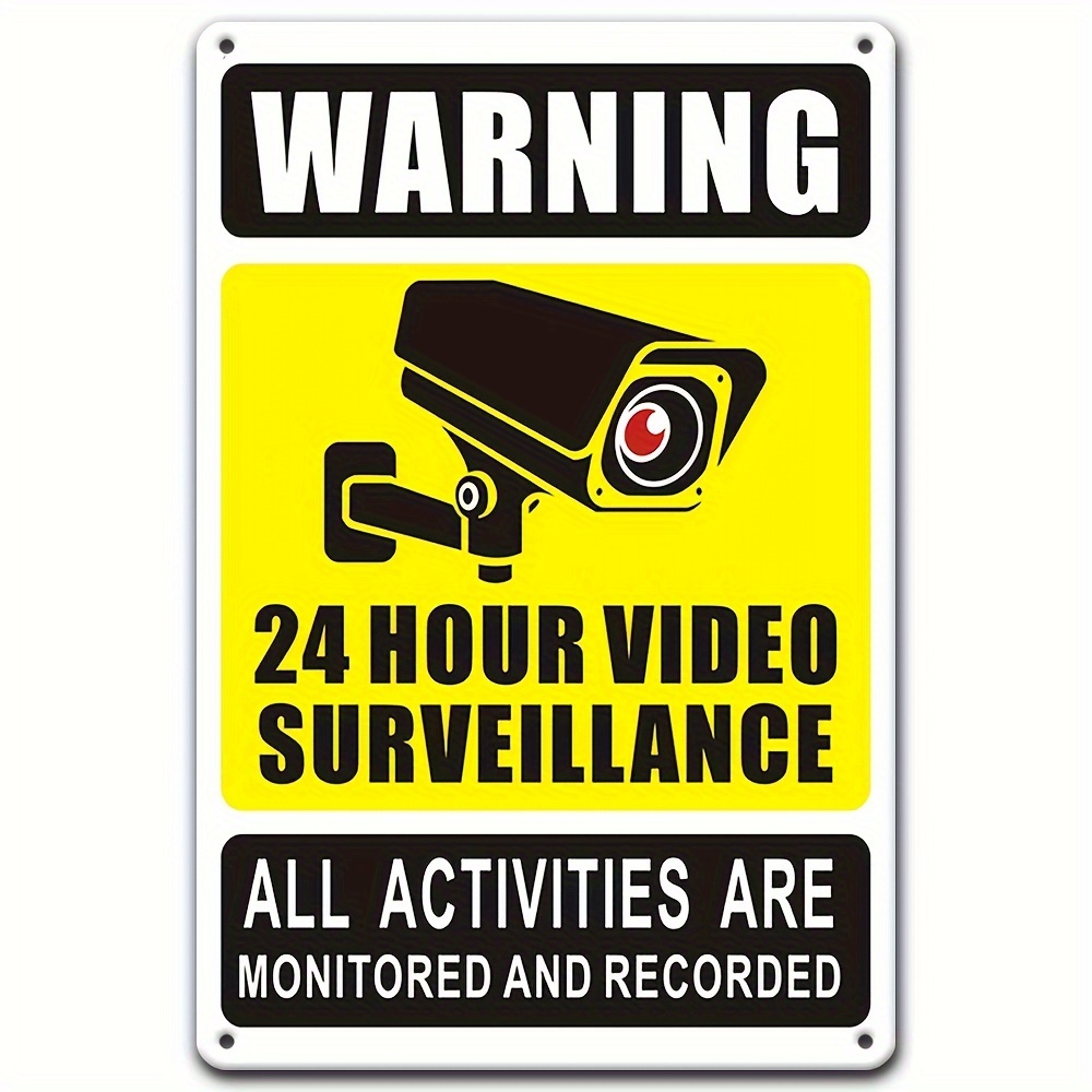 Home Security Video Cameras - 24/7 Video Surveillance Warning Sign -
