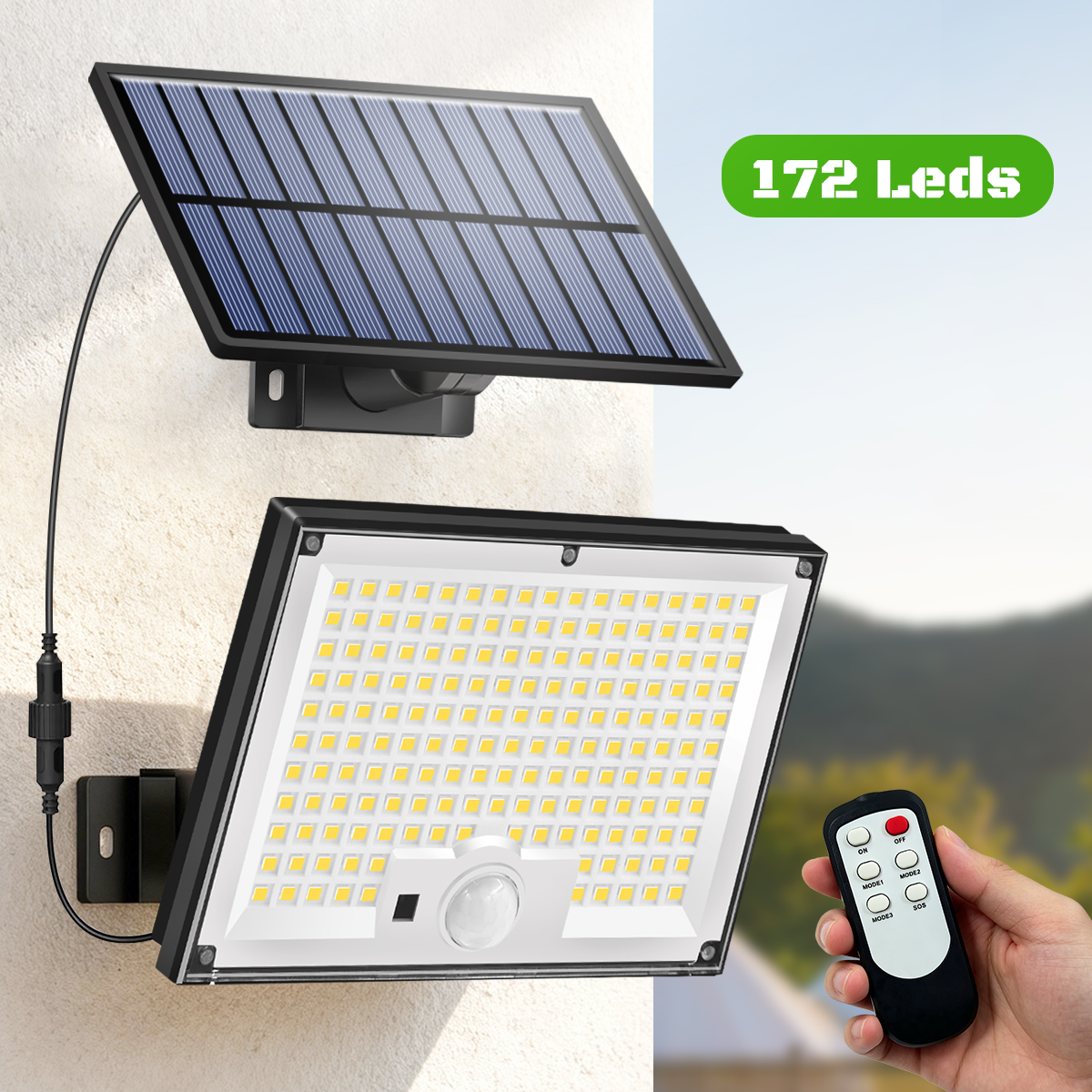 Home Security Yard Sensors - Outdoor Solar Security Lights Motion Sensor