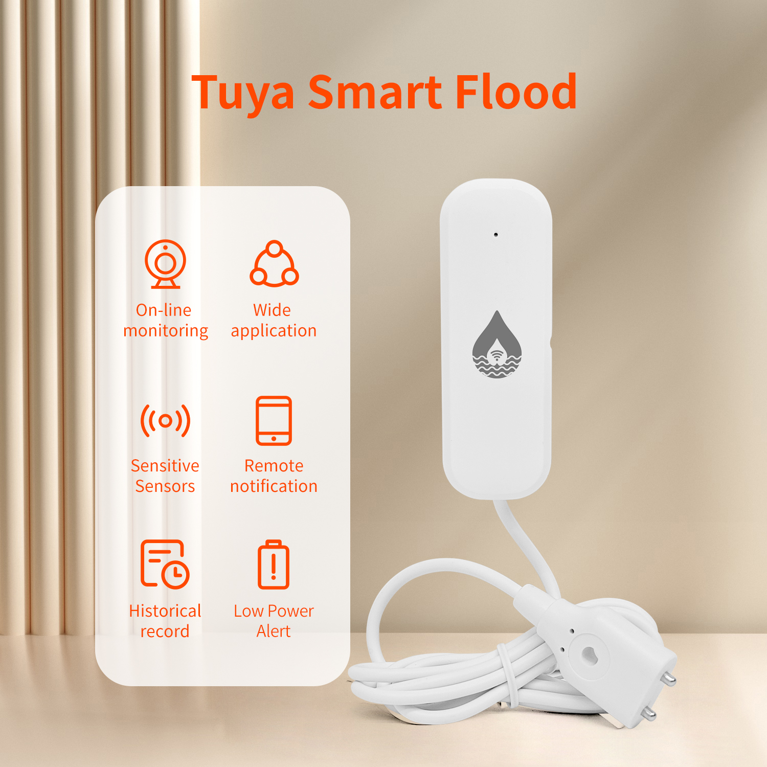 Home Security Technology - YFK Tuya WiFi Water Leakage Sensor