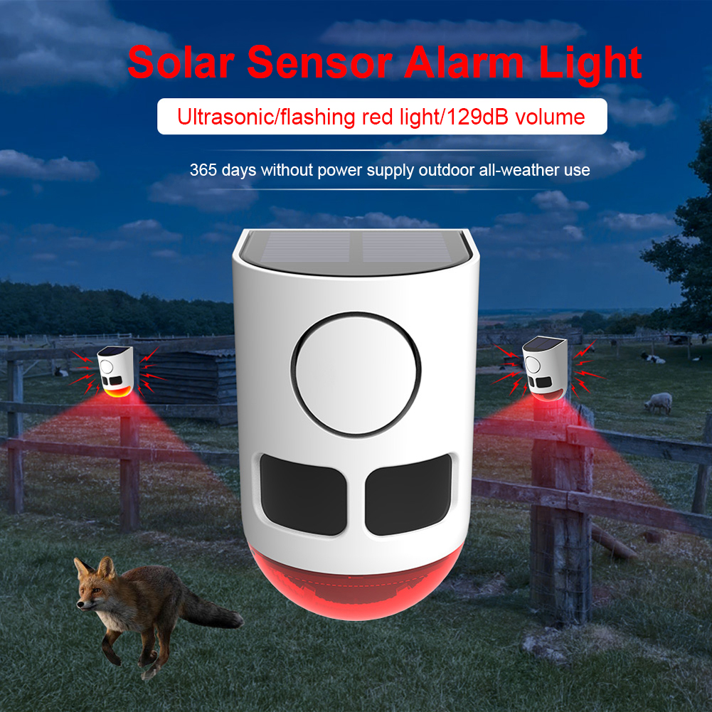Home Security Yard Sensors - Solar Outdoor Motion Sensor Alarm Home