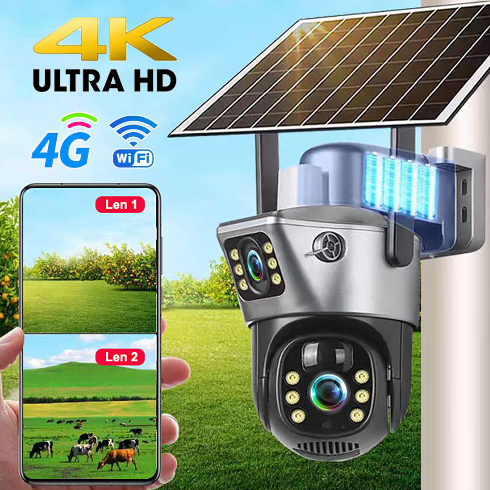 Home Security Outdoor Cameras - 4G / WiFi Solar Camera Dual