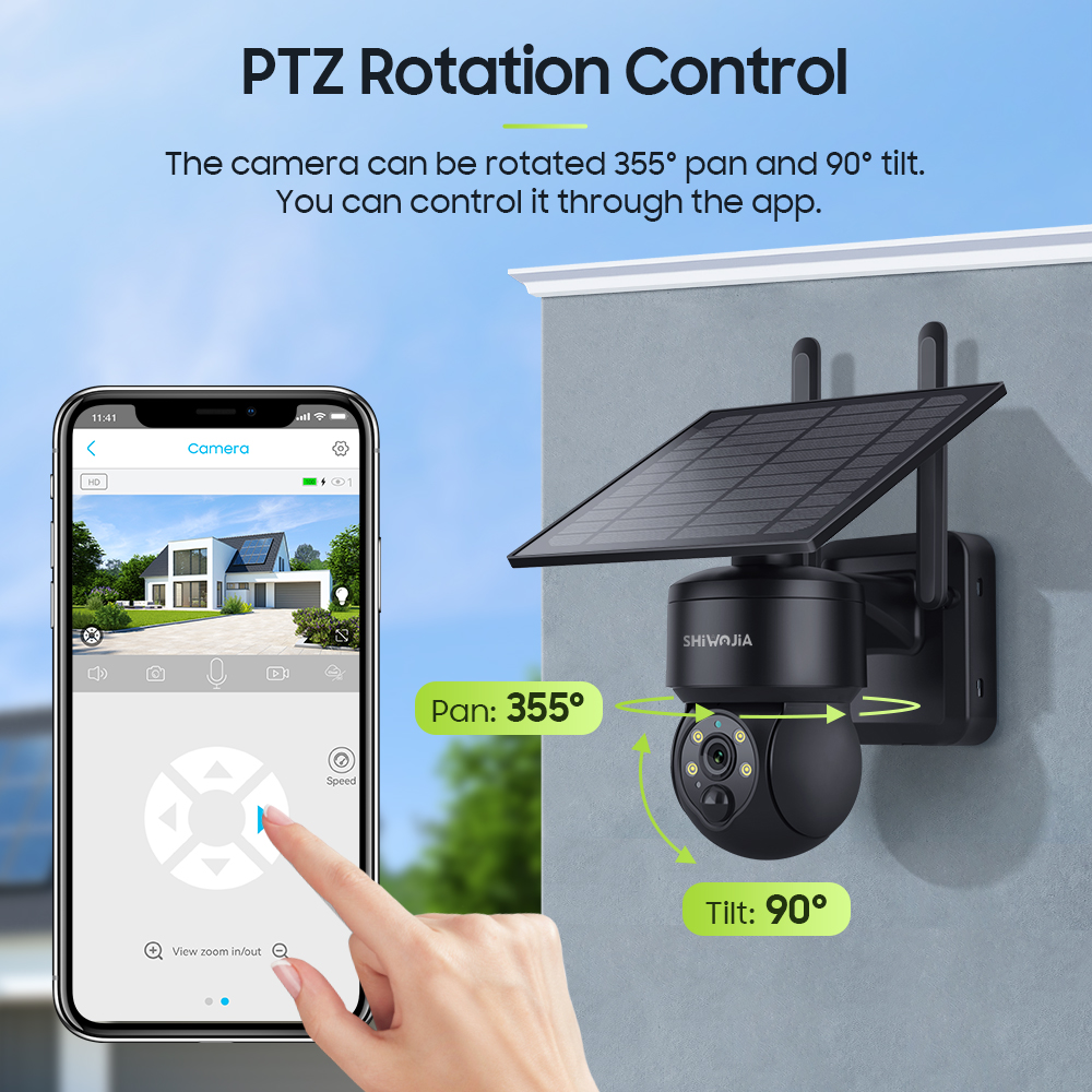 SHIWOJIA WIFI Wireless PTZ Sol - Home Security Outdoor Cameras recensie en prijs