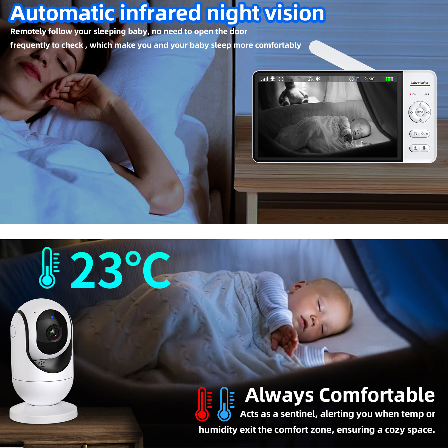 7 Inch Video Baby Monitor with - Home Security Video Cameras recensie en prijs
