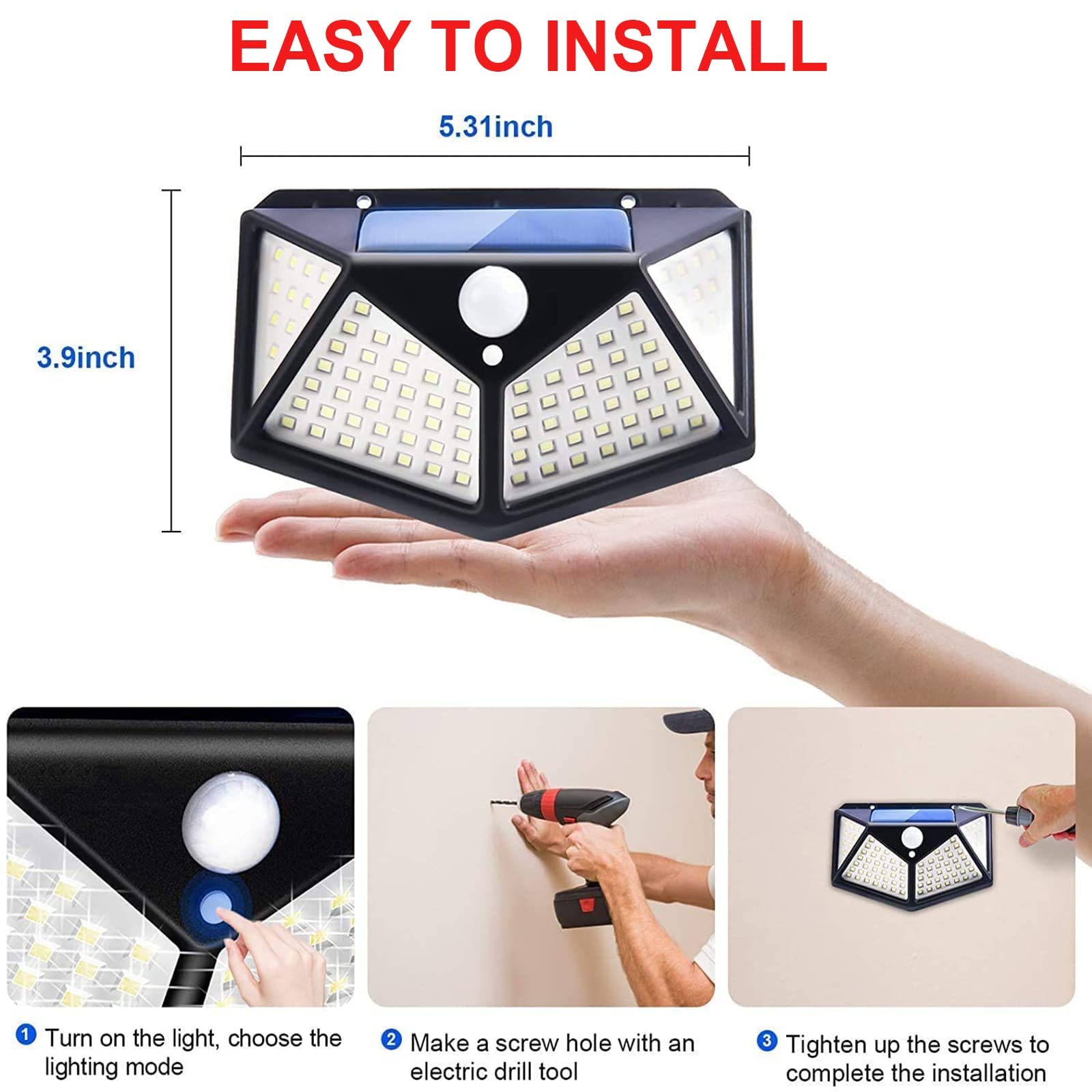 Solar Powered 100 LED Motion S - Home Security Yard Sensors recensie en prijs