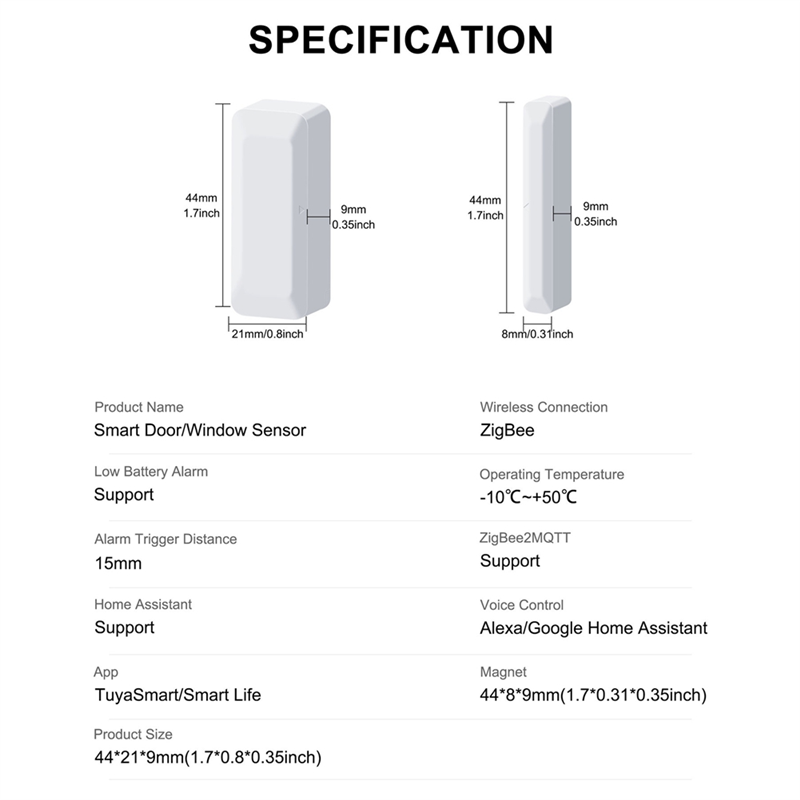 ABLG Tuya Zigbee Door Sensor W - Home Security Alarm recensie en prijs