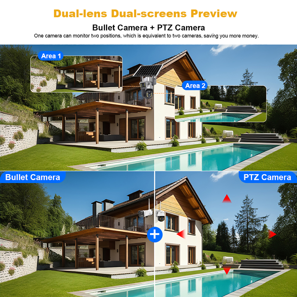 4G / WiFi Solar Camera Dual Le - Home Security Outdoor Cameras recensie en prijs